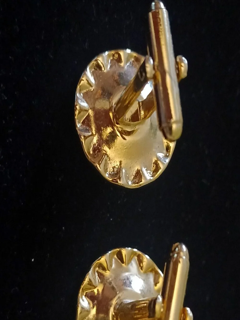 Vintage cufflinks Gold Toned, Purple Amethyst Rivoli  Crystal, Rhinestones